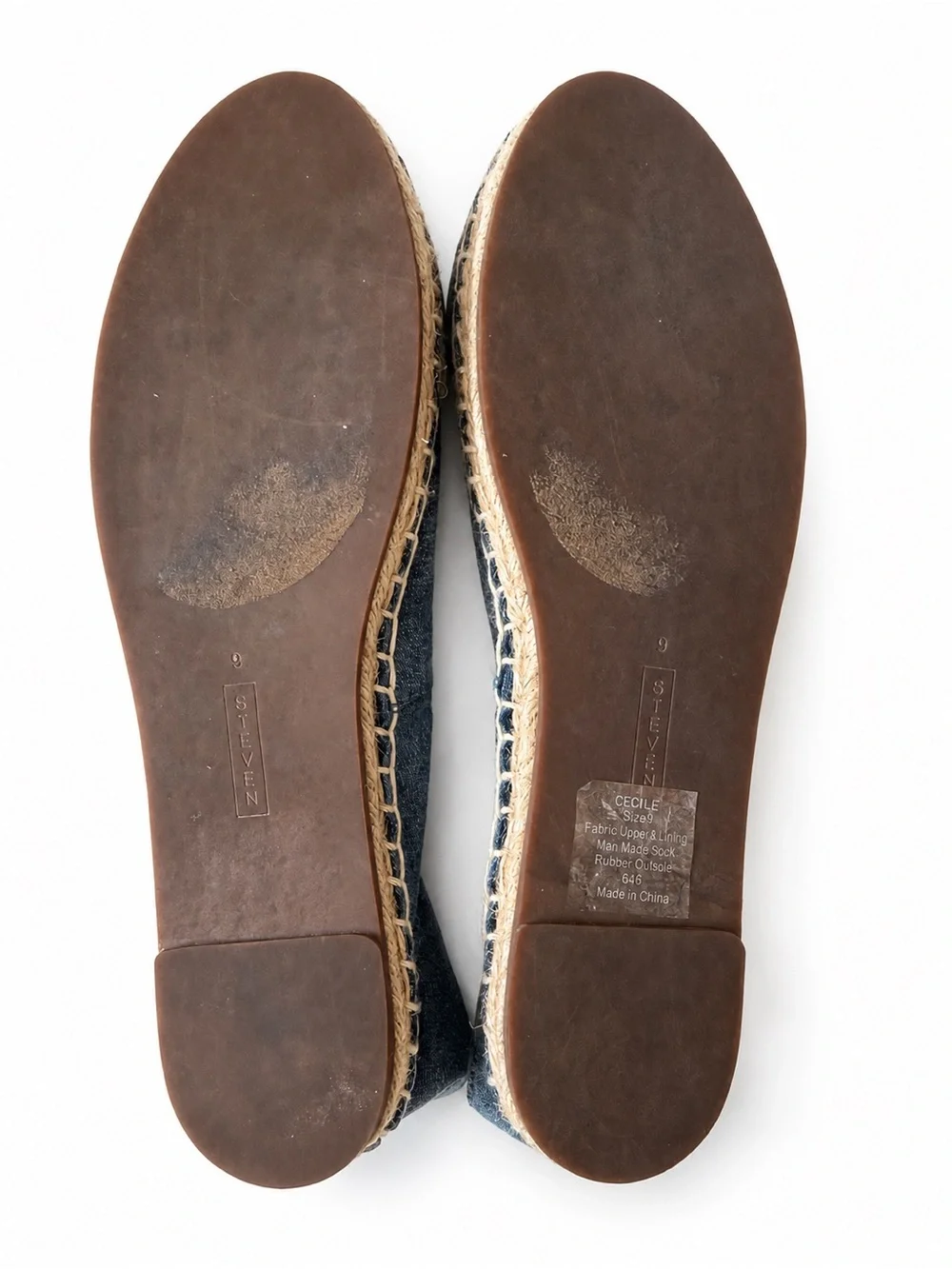 STEVEN by Steve Madden Blue Canvas Espadrilles with Gray Toe Cap